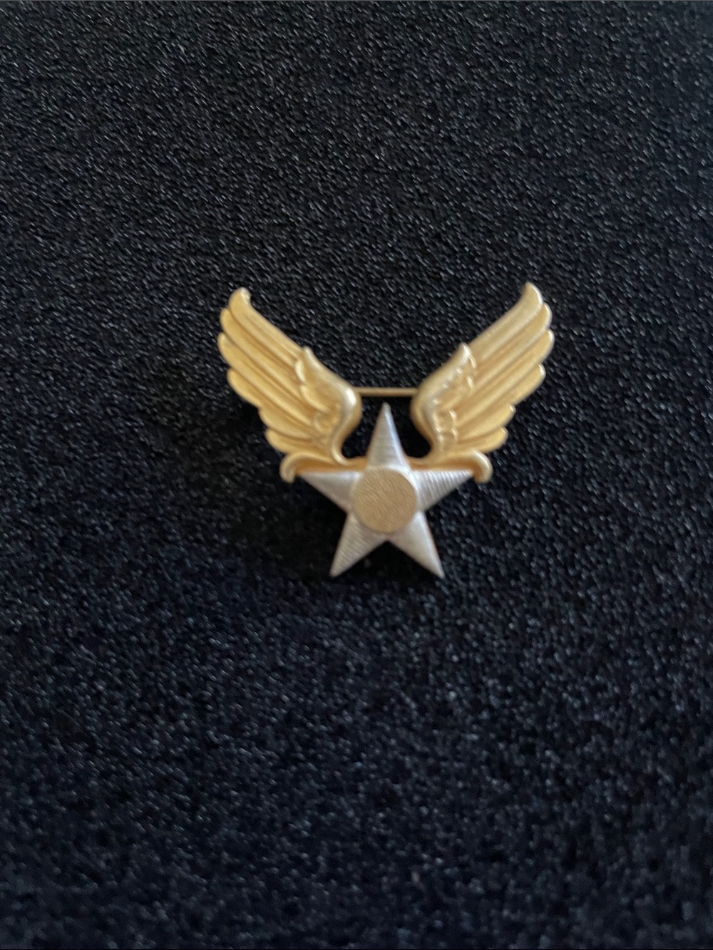 WW11 US Army Air Corps Gold Winged Star Lapel Pin